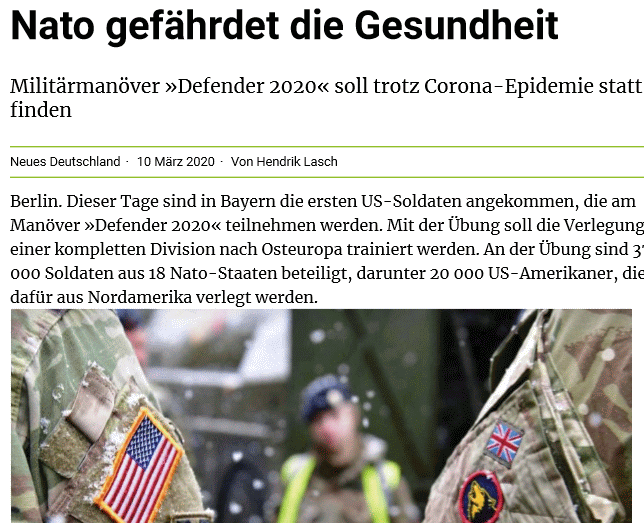 Nato gefährdet die Gesundheit